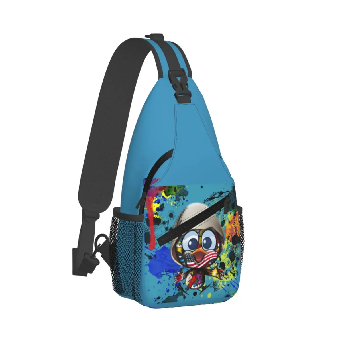 Custom Calimeros Comic Sling Crossbody Backpack for Women Men Waterproof Little Chicken Daypack Printing Shoulder Backpack