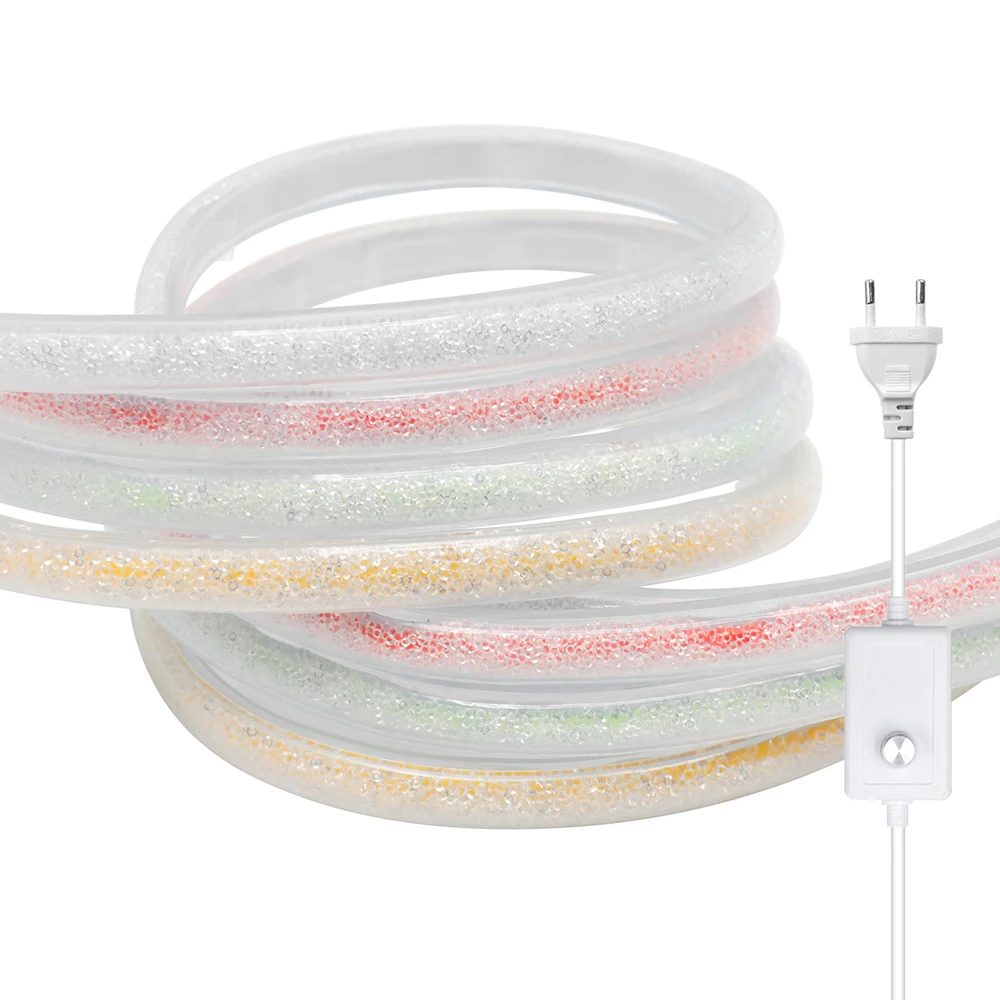Outdoor Entrance Canopy Weatherproof Crystal COB LED Neon Strip Light Warm White Blue Red Green 220V Dimmable 288LED/m Power Kit