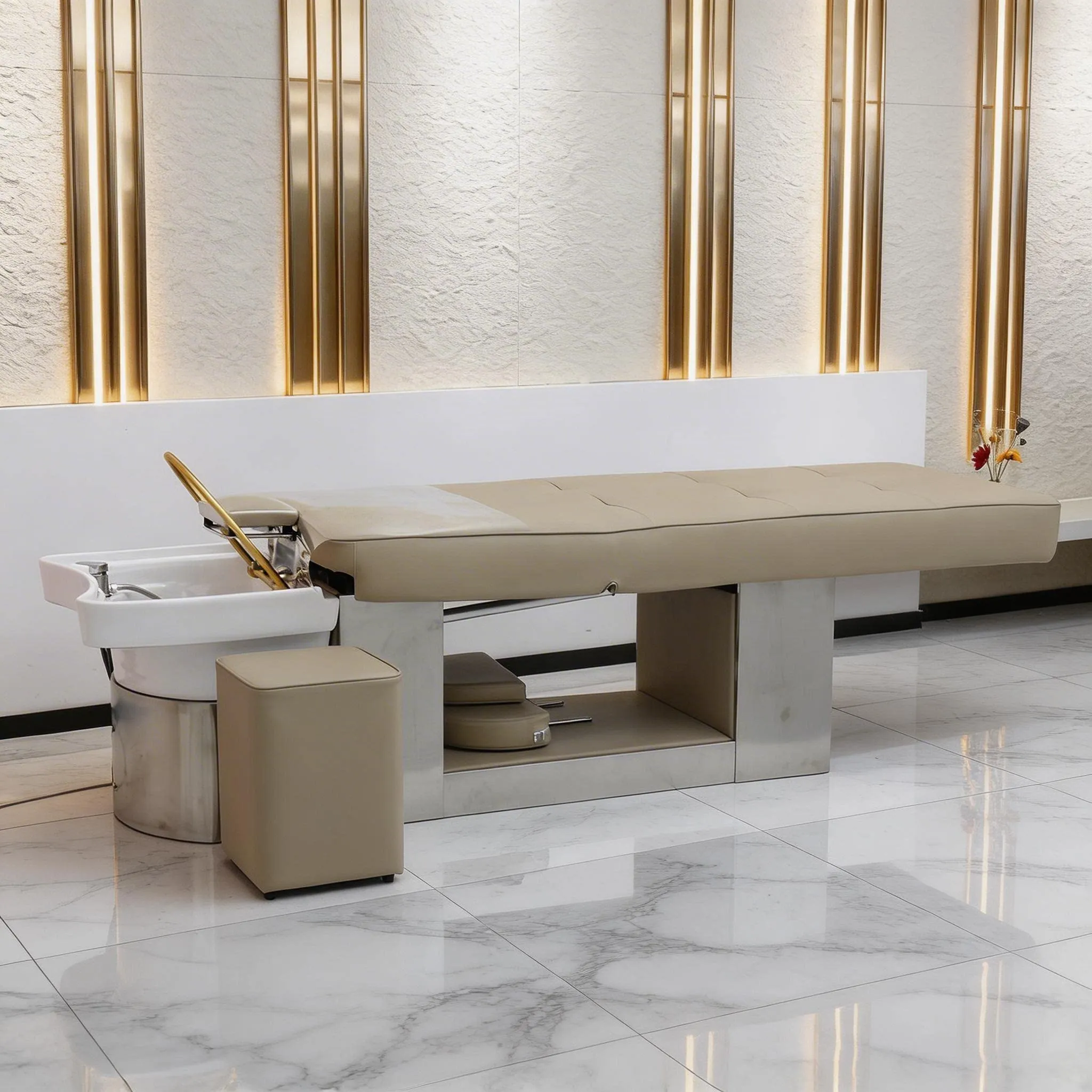 #Thai Style Hair Therapy, Shampoo Bed, Barber Shop, specialized Water Circulation Fumigation, Hairdressing and Beauty Salon
