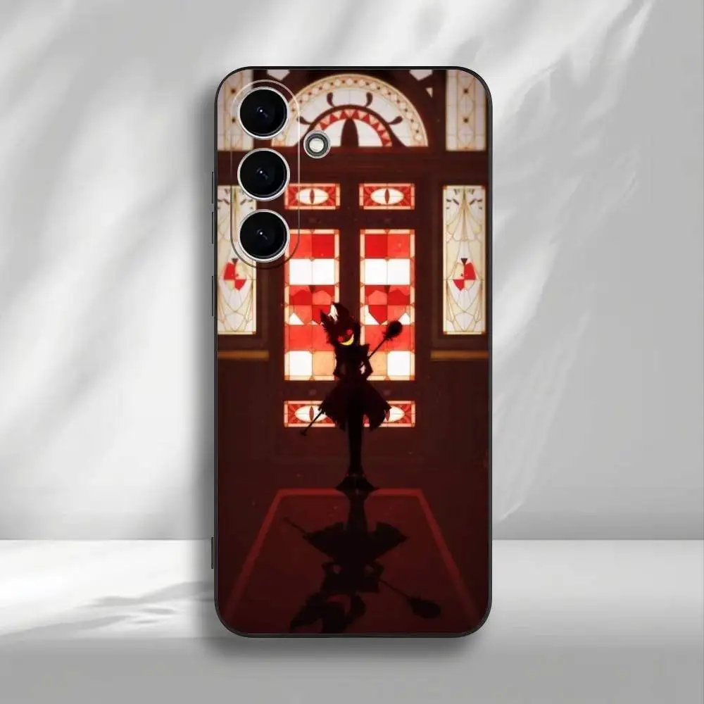 حافظة هاتف H-HazbinS H-Hotels AlastorS لهاتف سامسونج جالاكسي A73، A72، A71، A70، A53، A52، A51، غطاء أسود ناعم آخر #3