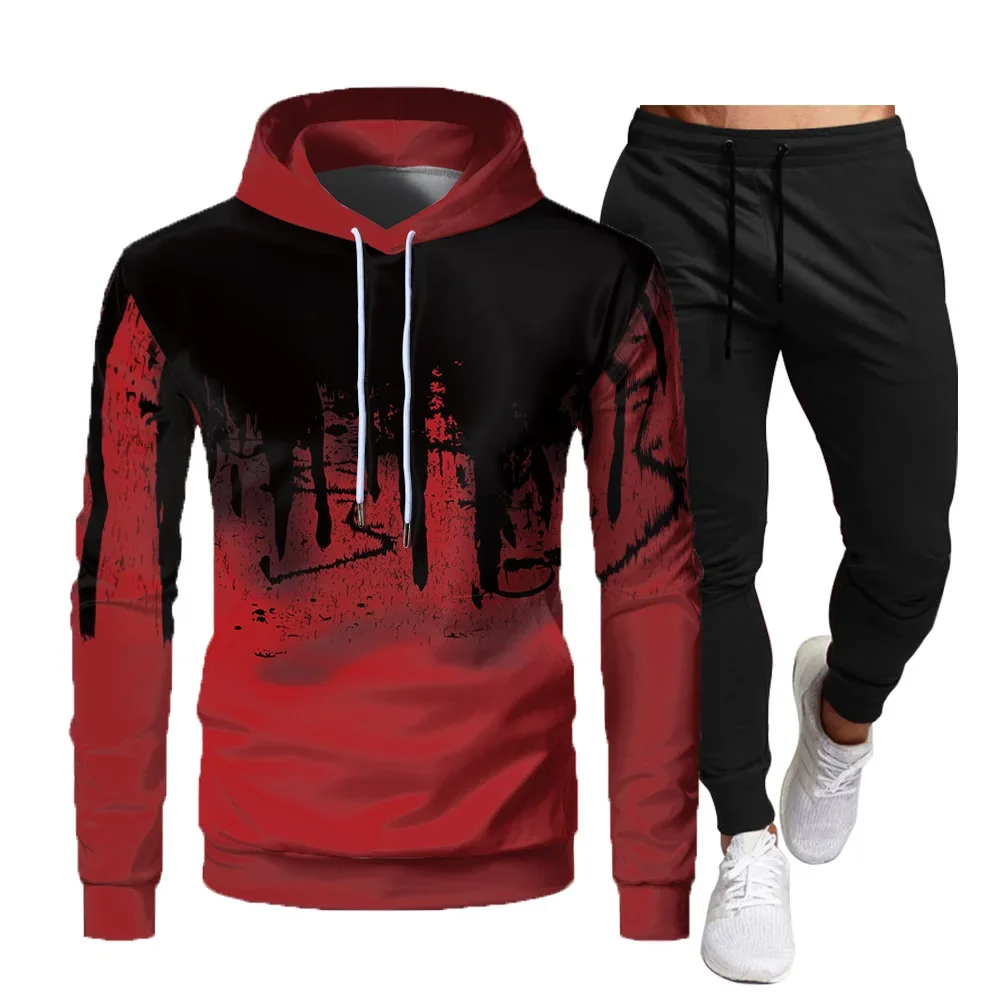 2023 Brand Autumn and Winter Hoodie Suit Men\'s Fashion Hoodie Brand Pants Casual Jogging Suit Sports Wear Sweatshirt