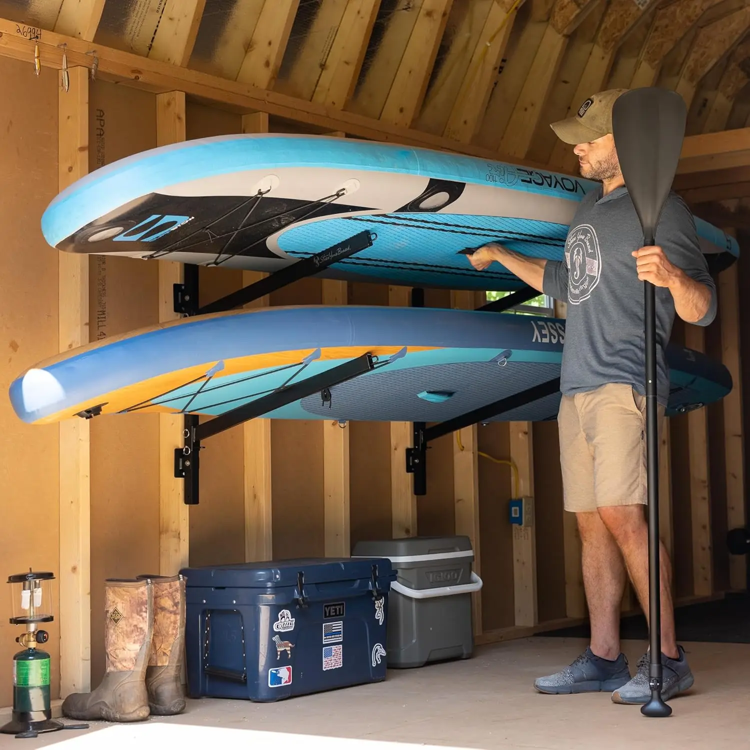 Storage Rack, Adjustable Levels, Stand-up Paddle Board Holder