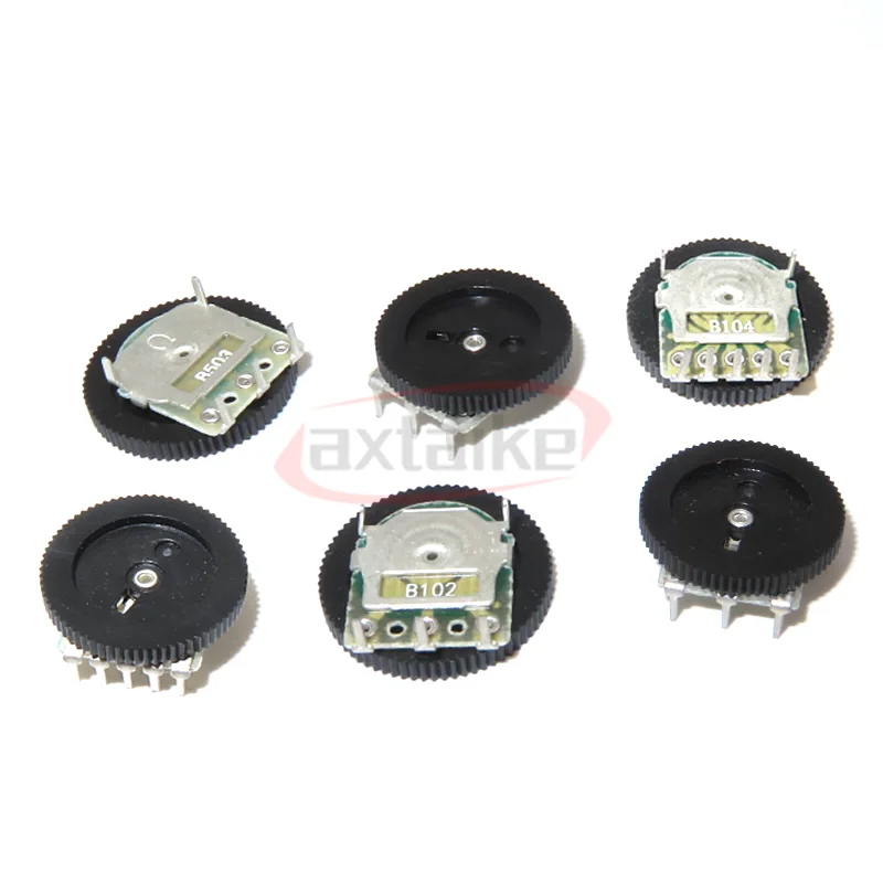 10PCS B102/B202/B502/B103/B203/B503/B104 Single/Dual Gang Knob Volume Control Switch 16*2mm 3Pin 5Pin 1K-100KΩ Potentiometer Kit