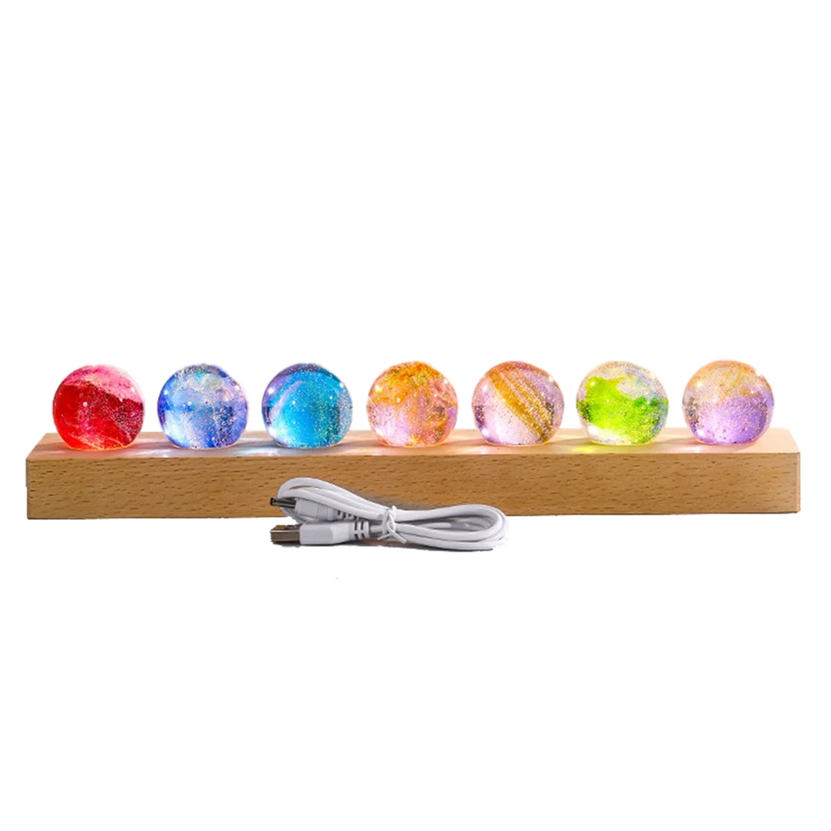 

Y02AFantasy Colorful Glass Star Ball Luminous Planet Astronomy Planets Ball Fantastic Style Home-Decoration B