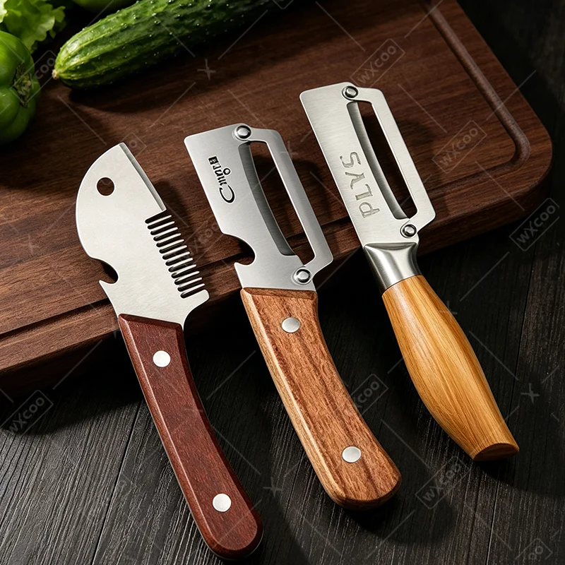 Pelapatate Multifunzione in Acciaio Inox con Apribottiglie e Coltello per Frutta, Ideale per Affettare Patate, Pomodori e Verdure