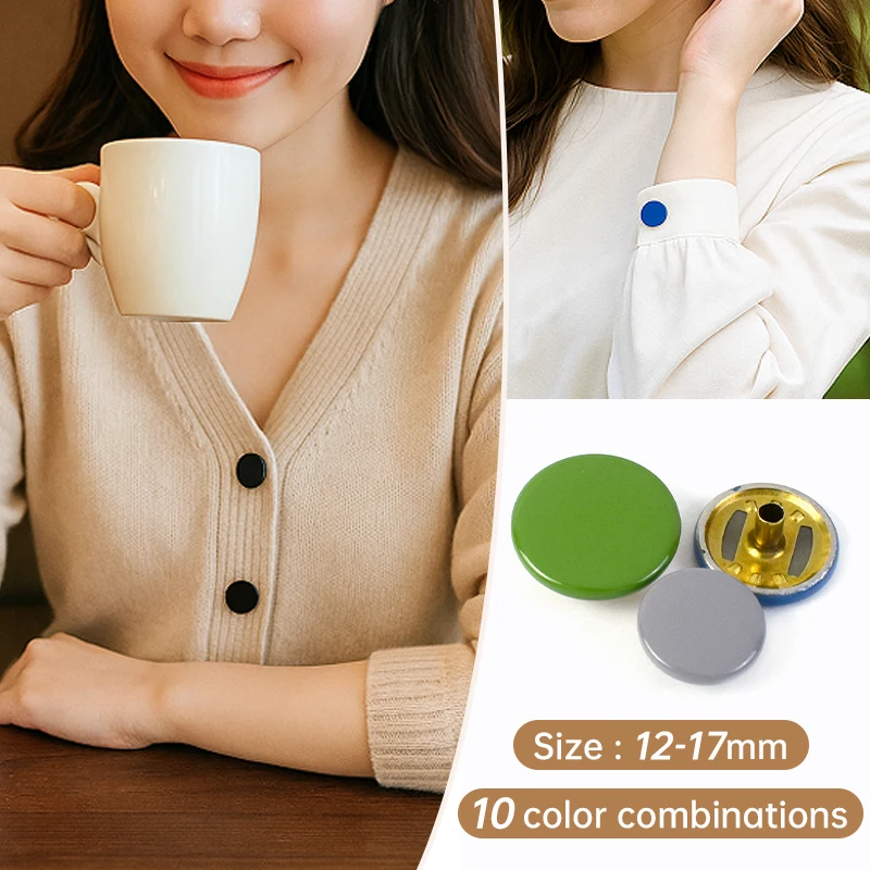 

10/20Sets 10-17mm Colorful Snap Buttons for Clothing Coat Fasteners Press Studs Leather Craft Bags Buckle DIY Sewing Accessories