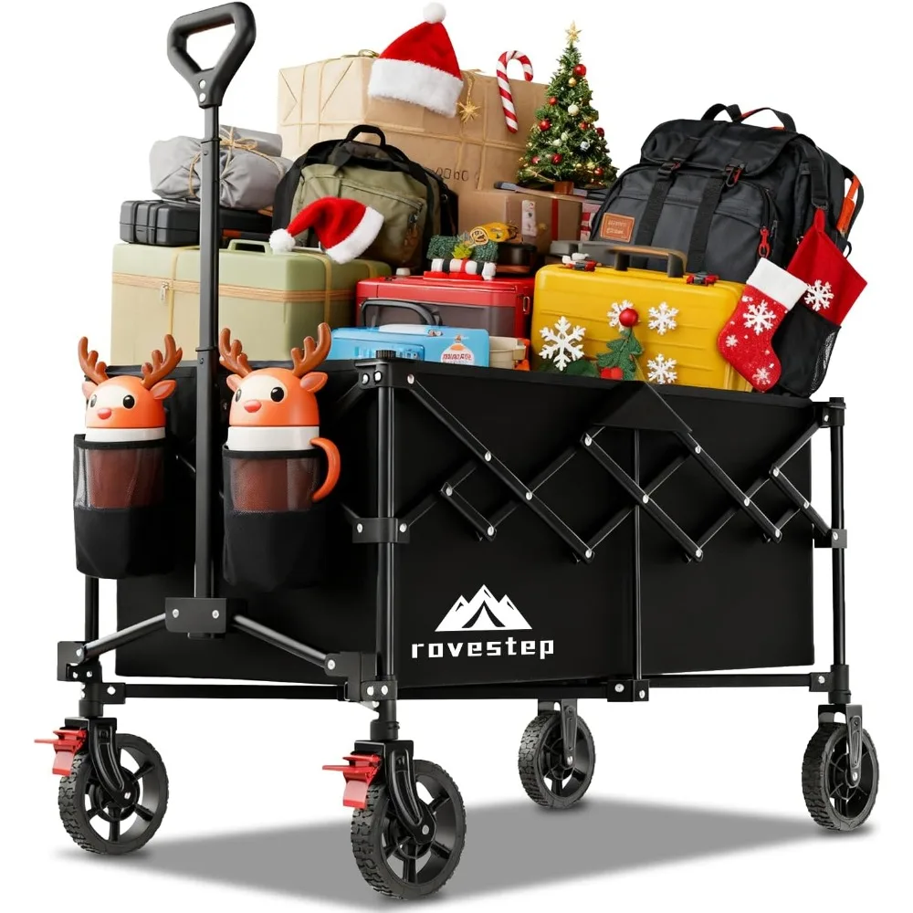 

Wagon Cart Heavy Duty Utility Carts with All Terrain Wheels for Garden, Grocery, Camping, Sports, Shopping, and Outd