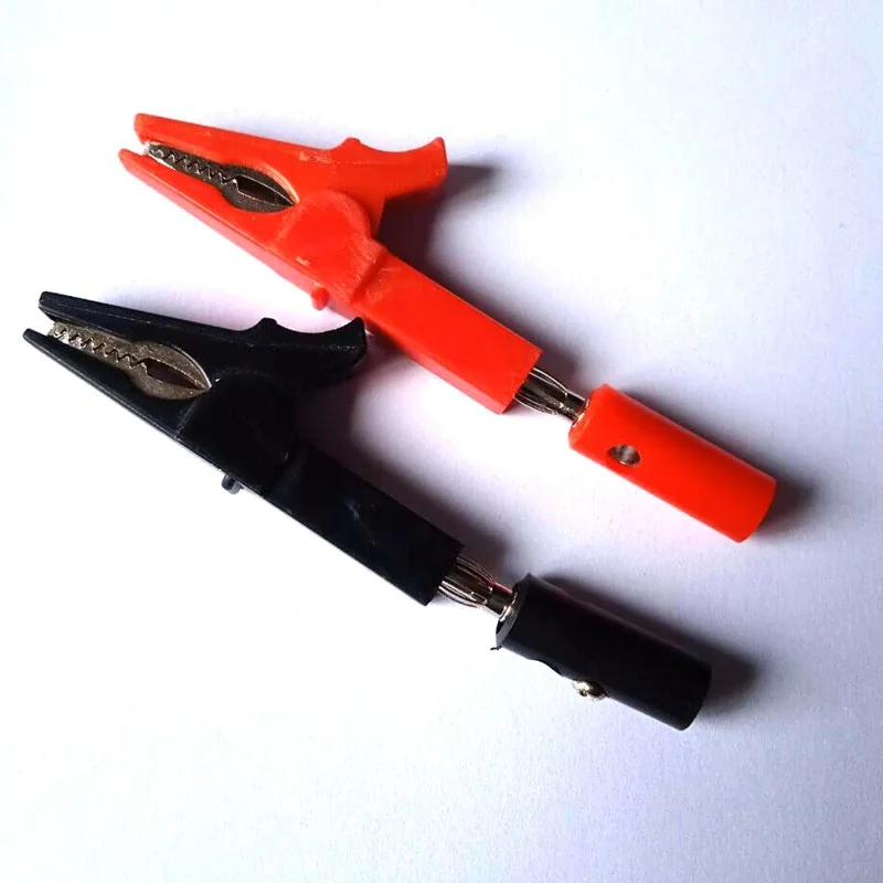 Alligator Clip with Banana Plugs Set No Welding Fully Insulated Safety Electrical Test Crocodile Clips Connector for Multimeter