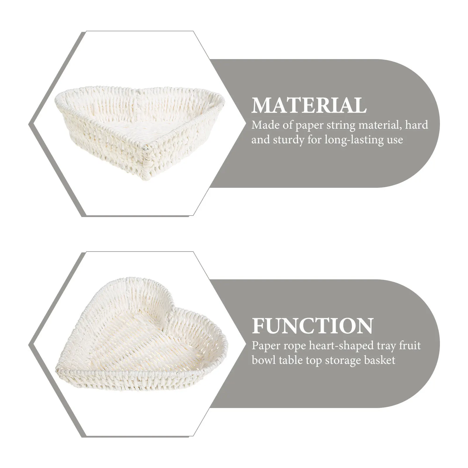 

Heart Shape Dessert Tray Creative Dry Fruit Basket Compact Food Container for Kitchen Living Room Buffet Dining Use