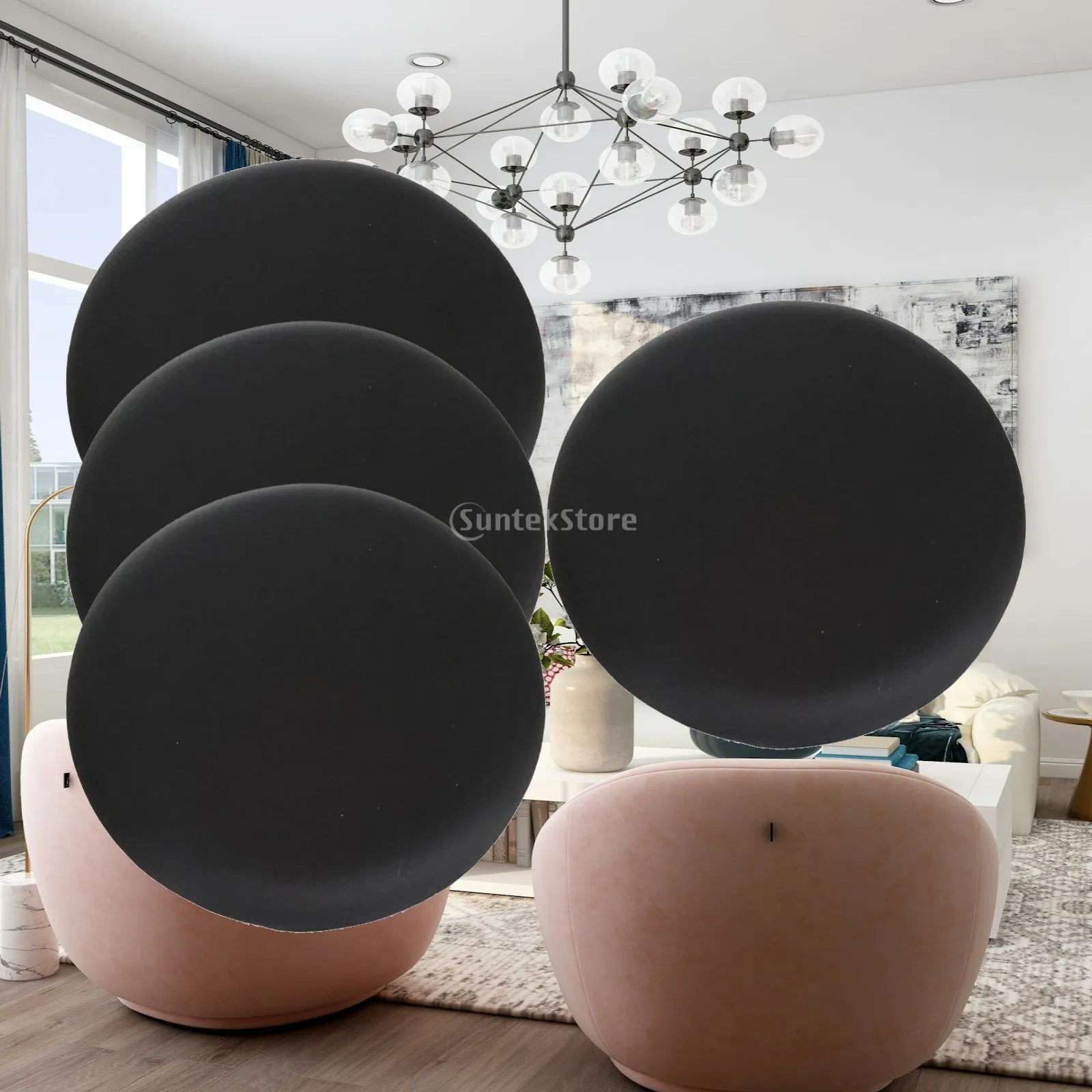 Stylish Round Stool Cover Set - Water-Resistant And Slipcovers