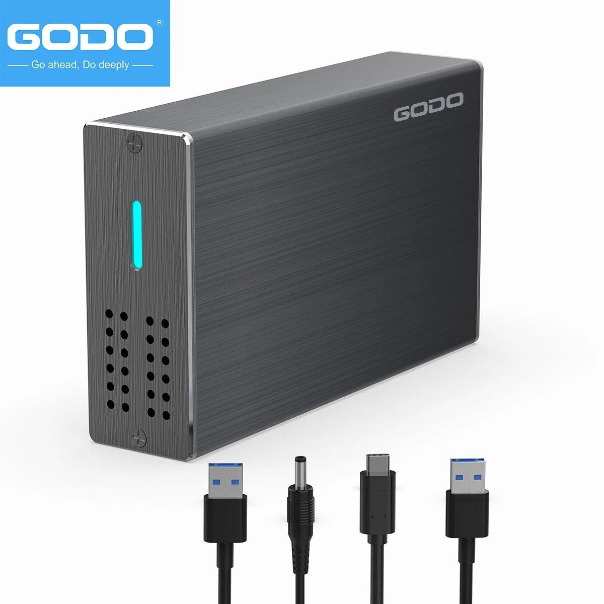 Imagem -02 - Godo Caixa de Disco Rígido Raid Dual Bay 2.5 Polegadas Usb3.0 a 2.5 Sata i ii Iii Hdd Ssd Raid Gabinete Externo Suporte Uasp