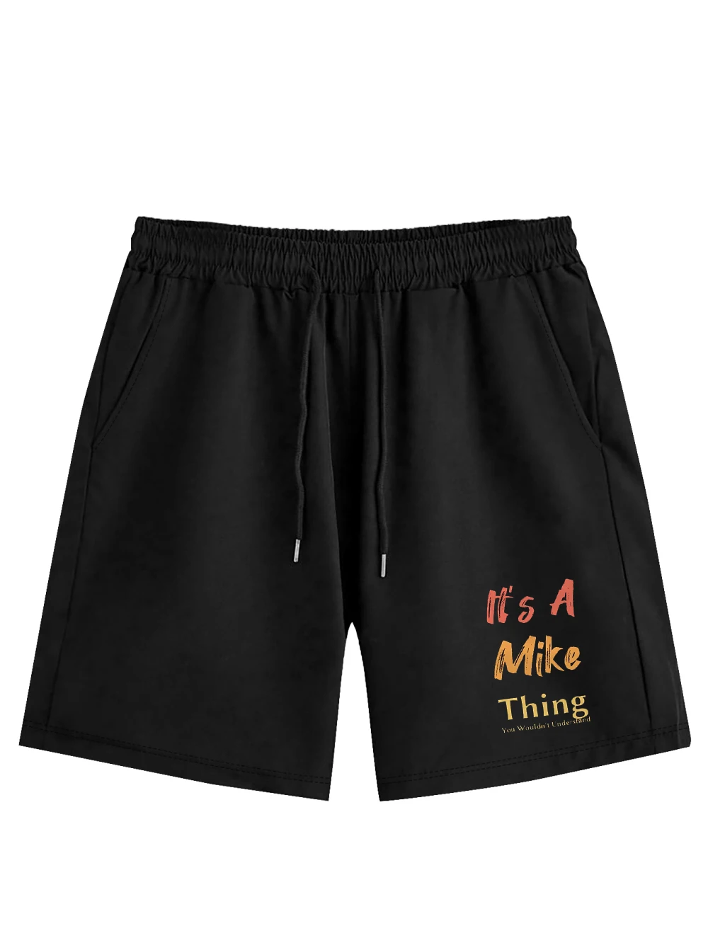 Męskie szorty plażowe na lato 2025, sportowe, z amerykańskim nadrukiem na bawełnie Wood, wygodne, modne, codzienna odzież męska.