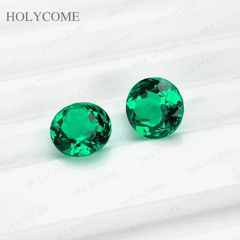 Top Hydrothermal Columbian Lab Grown Emerald Gemstones Round Cut Loose Synthetic Diamond With AGL Certificate Beads DIY Material