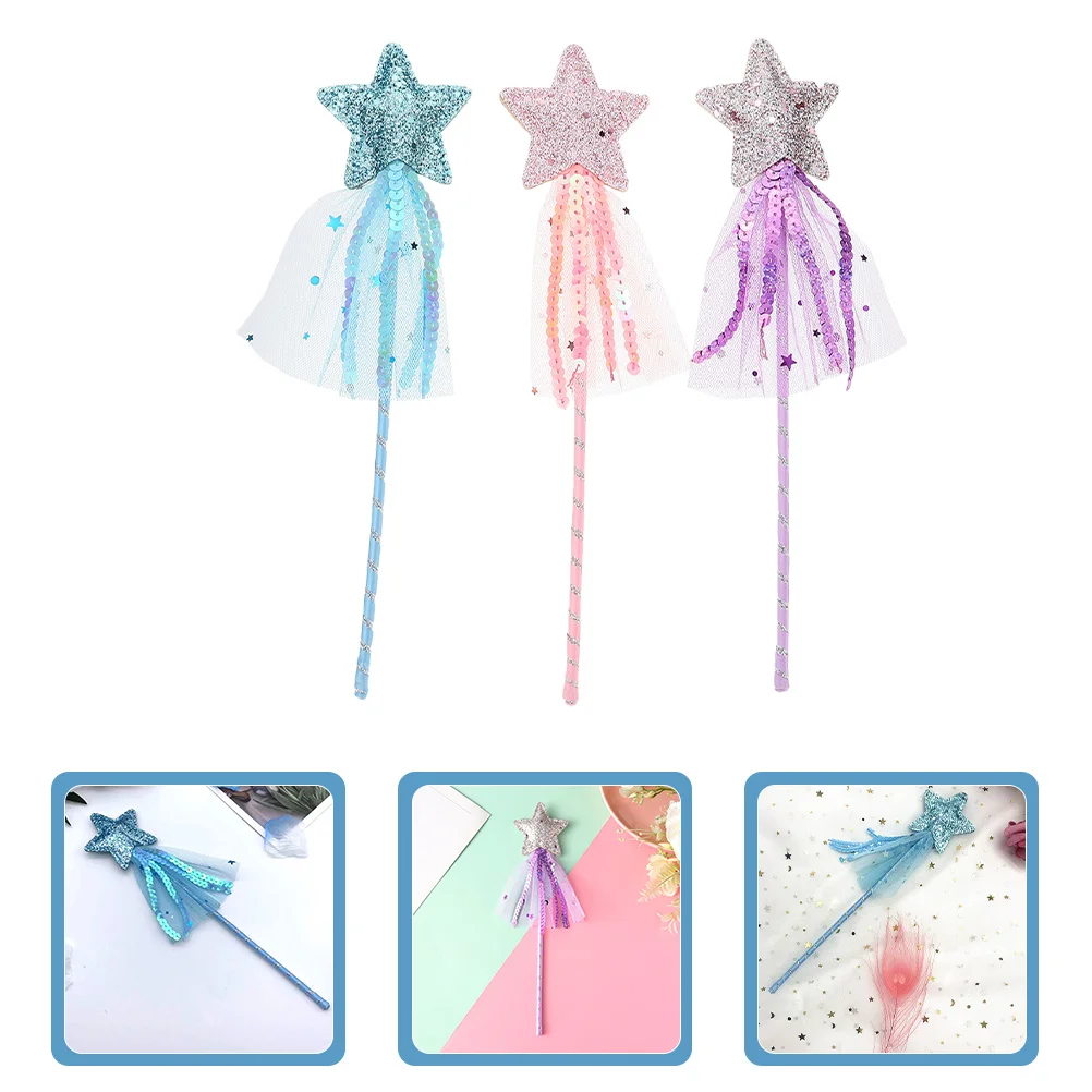 

3Pcs Star Fairy Stick Creative Birthday Party Props Stage Performance Supplies Fairy Cat Stage Performance Prop