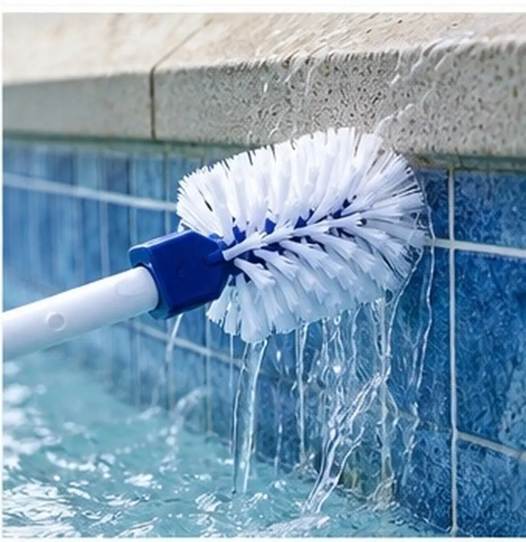 1Set Pool Cleaning Kit Fine Mesh Skimmer Net Five-Section Rod Small Brush Compact Design for Residential Pools Hot Tubs Spas