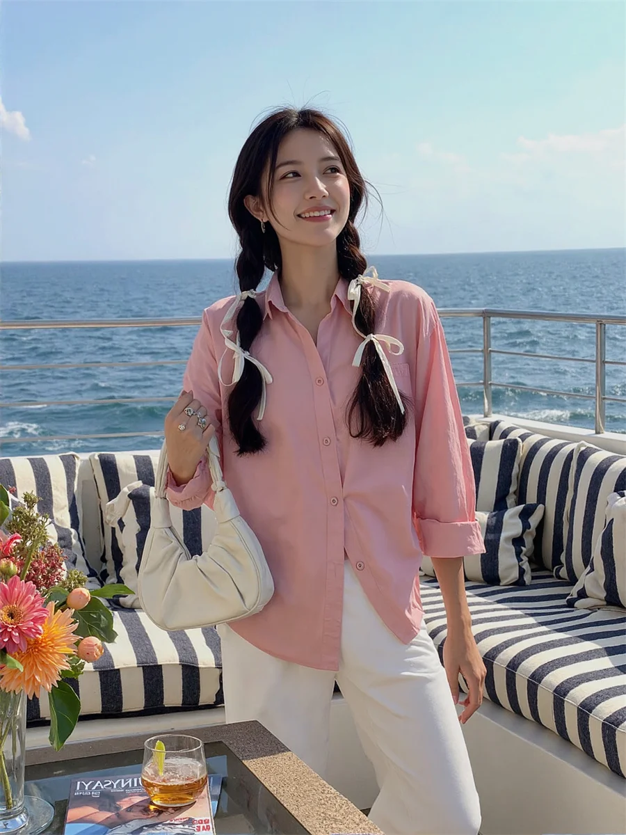 Damskie koszule vintage z długim rękawem, satynowy wygląd, jedwabista tekstura, wysokiej jakości materiał modalny, zapinane na guziki, eleganckie, do pracy, do biura.