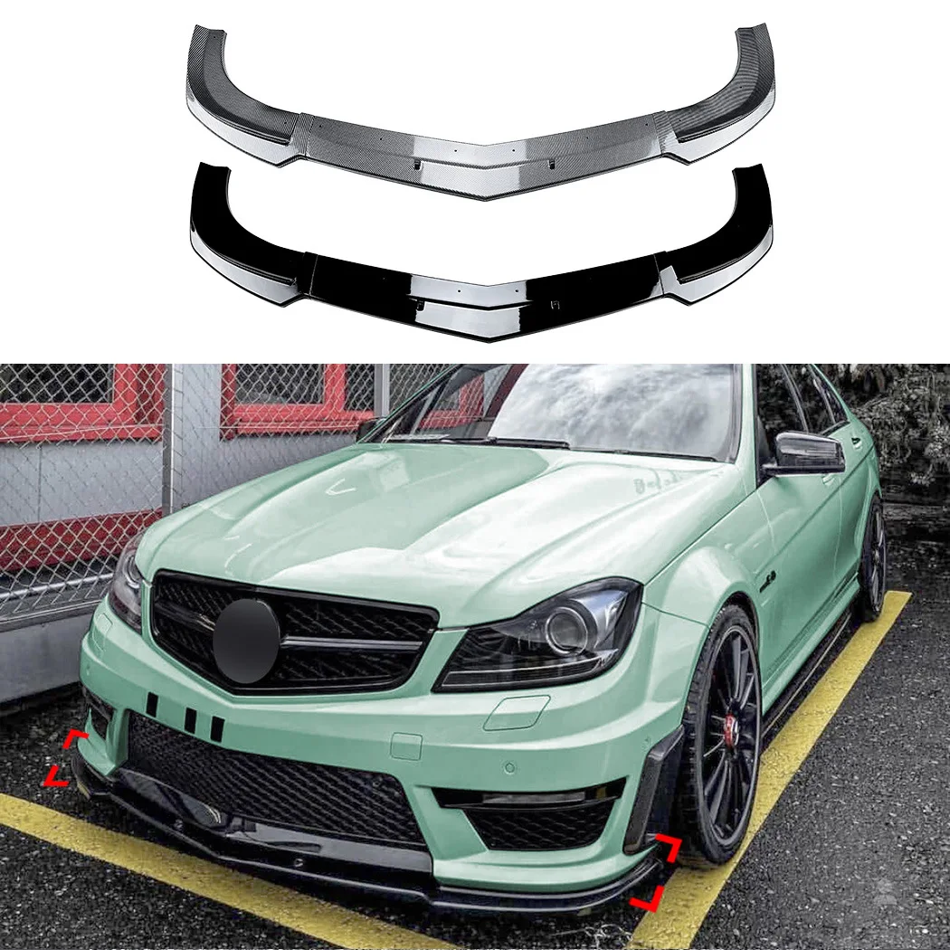 Suitable for Mercedes Benz C-Class W204 C63 AMG Style Front Lip 2012-2014 Front Bumper Lower Spoiler Lip Bumper Protective Lip