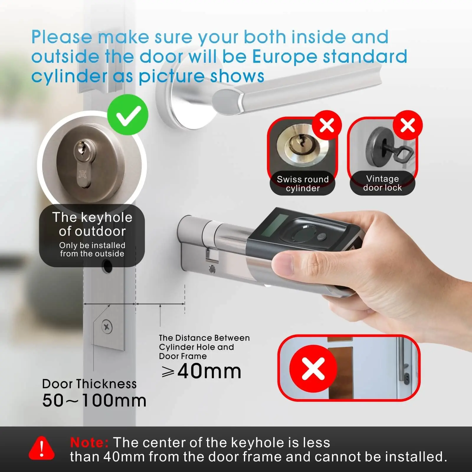 Security 304 Stainless Steel Electronic Waterproof Smart Keyless Door Lock Biometric Fingerprint Lock With Low Price