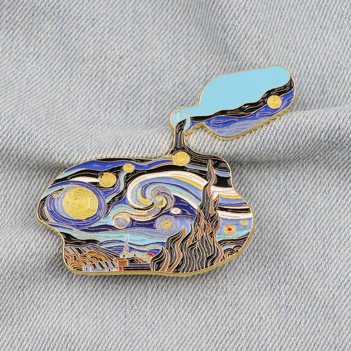 Van Gogh Enamel Pins Artistic Brooches For Women Clothing Backpack Lapel Badges Fashion Jewelry Accessories for Kids Gifts