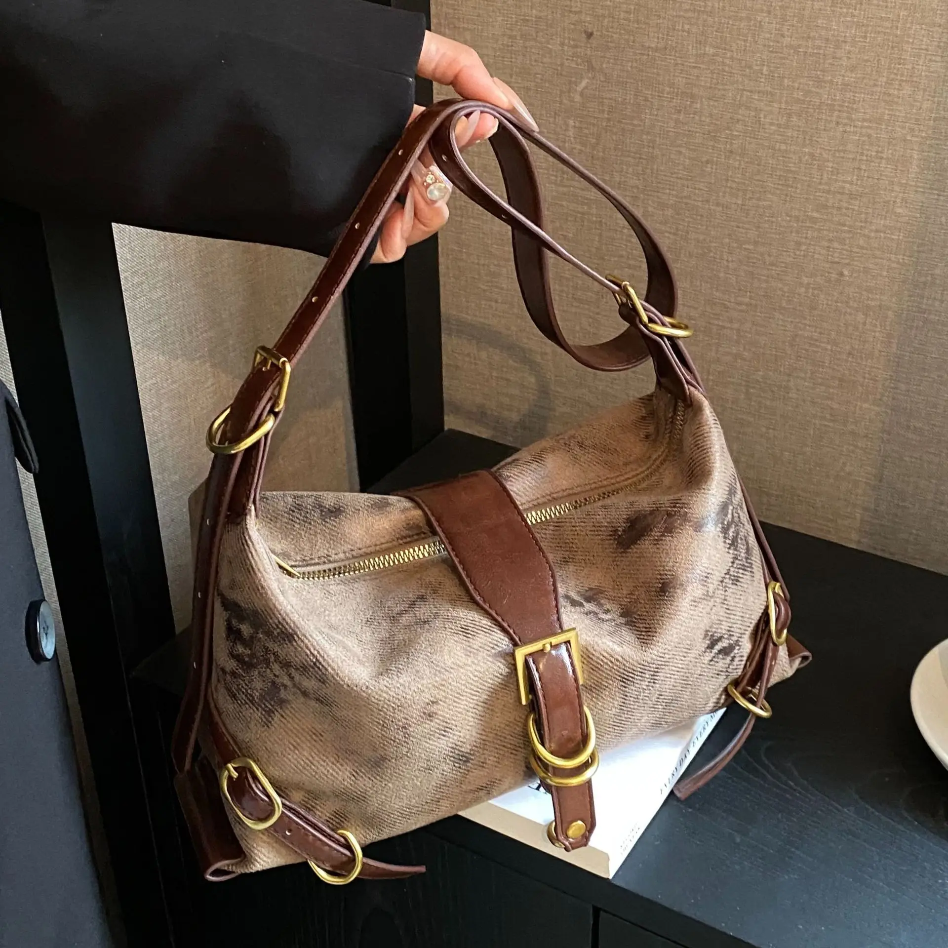 

Trendy Y2K Hobos Shouler Crossbody Bags for Women Handbags Purses 2023 New Vintage Ladies Messenger Bags Brand Designer