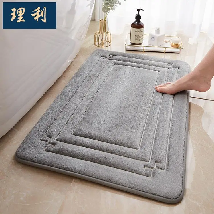 

Home Use Sponge Bathroom Absorbent Carpet Entrance Door Mat Bedroom Study Room Anti-Slip Modern Style Rectangular Polyester F...