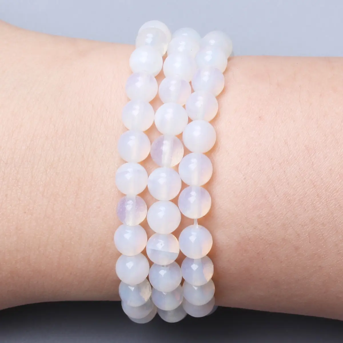 4/6/8/10/12mm Round Natural Opal Stone Spacer Loose Beads Jewelry Making DIY For Necklace Bracelet