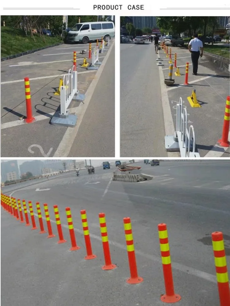 New 70cm Plastic Road Facilities Crossing Sign Safety Warning Pile Elastic Column Safety Cone