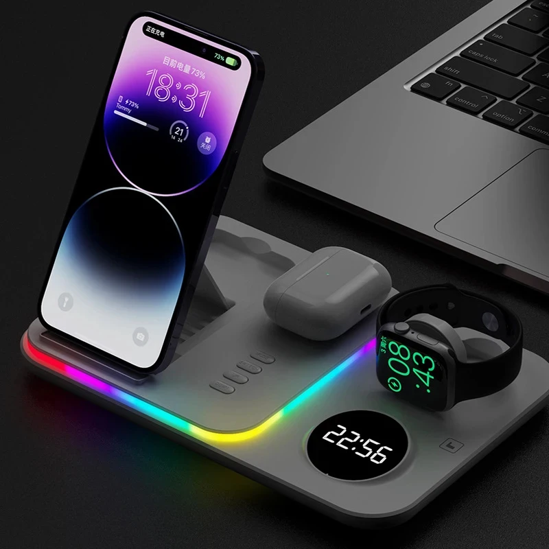 ワイヤレス充電器-折りたたみ式目覚まし時計-ledライト付きドック-iphone-17-16-15-pro-max-apple-watch-2-8-se-airpods-pro-充電ステーション