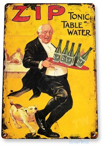 TIN SIGN Zip Metal Décor Wall Art Tonic Shop Store Kitchen Bar A694 --Tin Sign