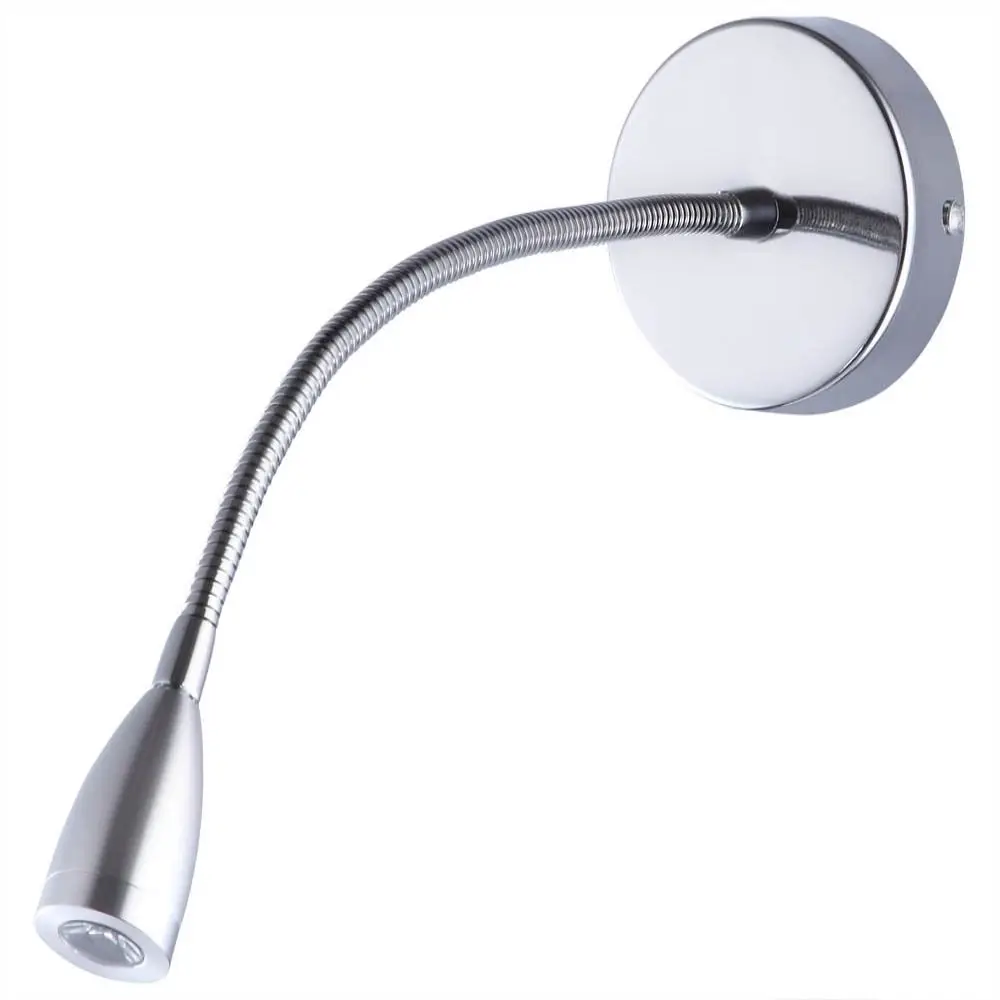 

Easy Installation Silver LED Wall Lamp AC85-265V 360-Degree Flexible Wall Light Flexible Gooseneck 3W Sconce Office