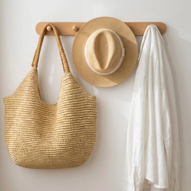 

2026 New High-end Straw Woven Bag, Handmade Large Capacity Tote Bag For Women, Seaside Vacation Beach Tote Handbag