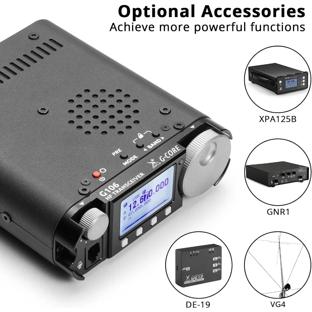جهاز الإرسال والاستقبال G106 SDR HF، راديو QRP 5W، SSB CW AM WFM، دعم FT8 - عرض ساخن