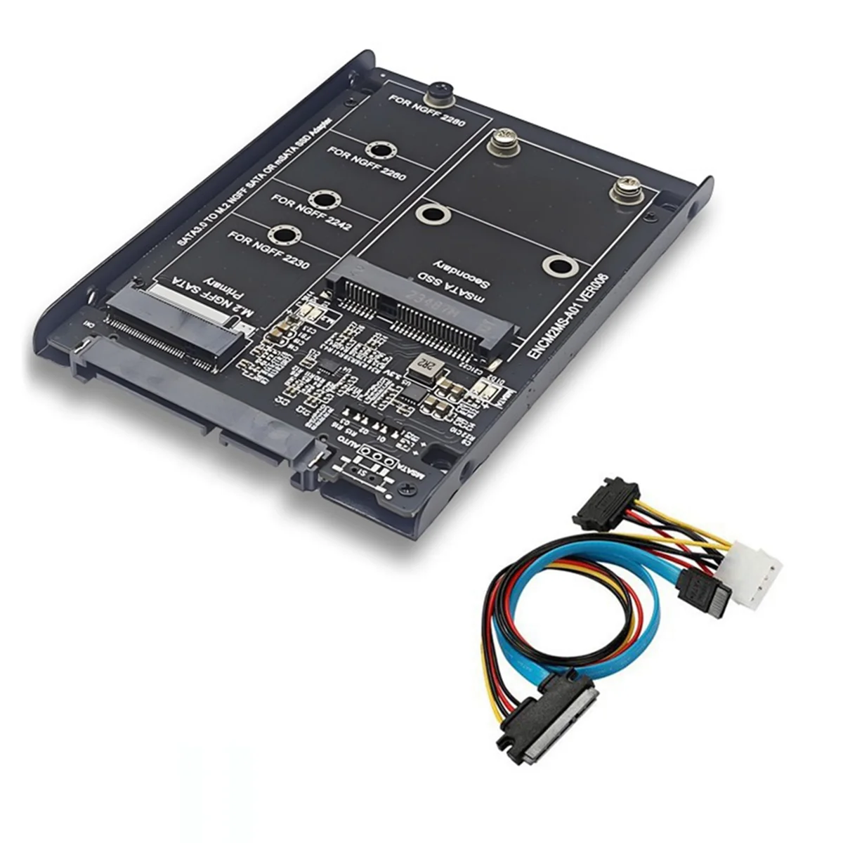 

Корпус SSD-накопитель M2 NGFF&MSATA to SATA3.0 6 ГБ 2,5 дюйма Адаптер Riser CardBoard с поддержкой разъема M.2 SATA SSD MSATA SSD-AB01