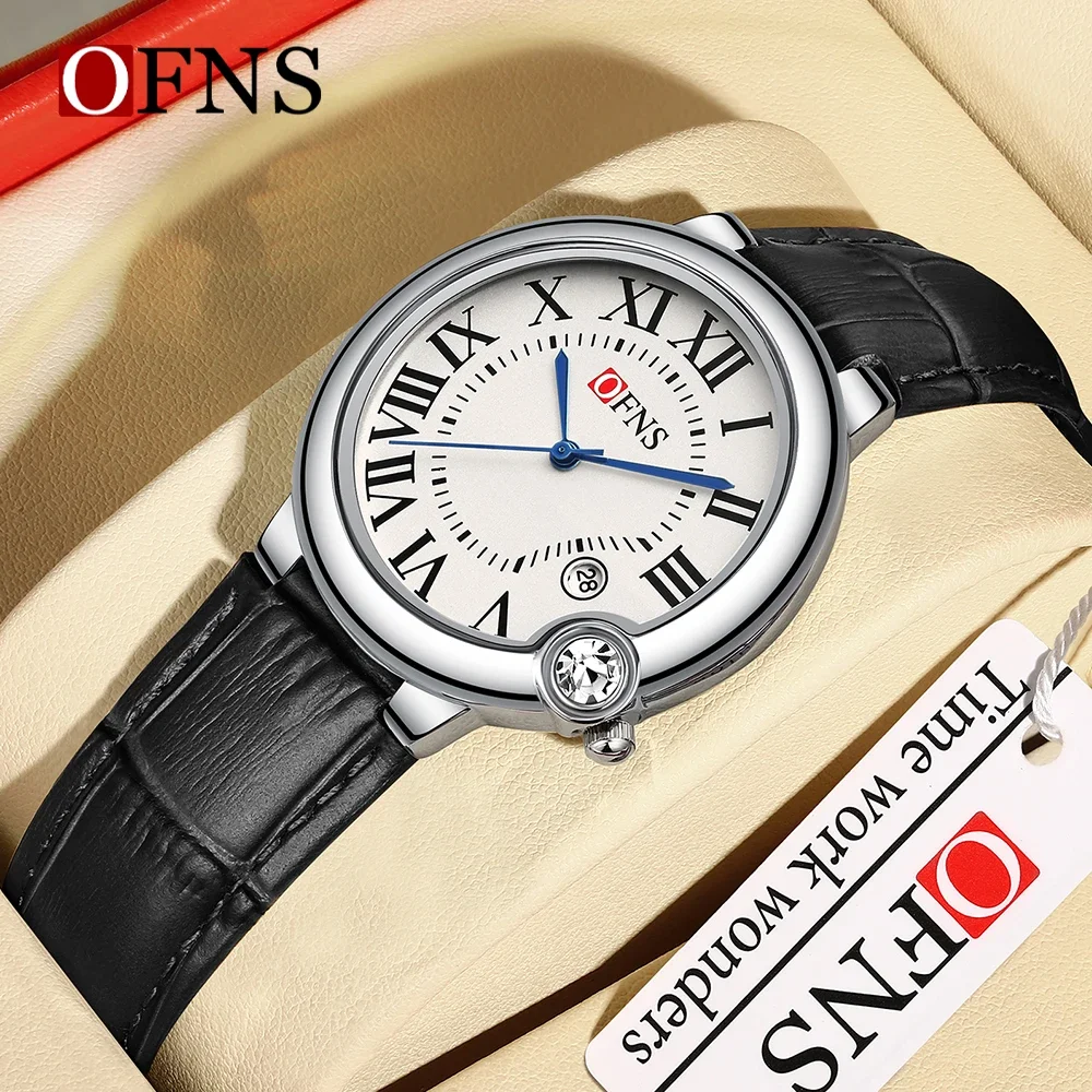 

OFNS 1512 Fashion Roman Scale Couple Quartz Watch Multi functional Top Brand Luxury Waterproof Quartz Men's and Women's Watch