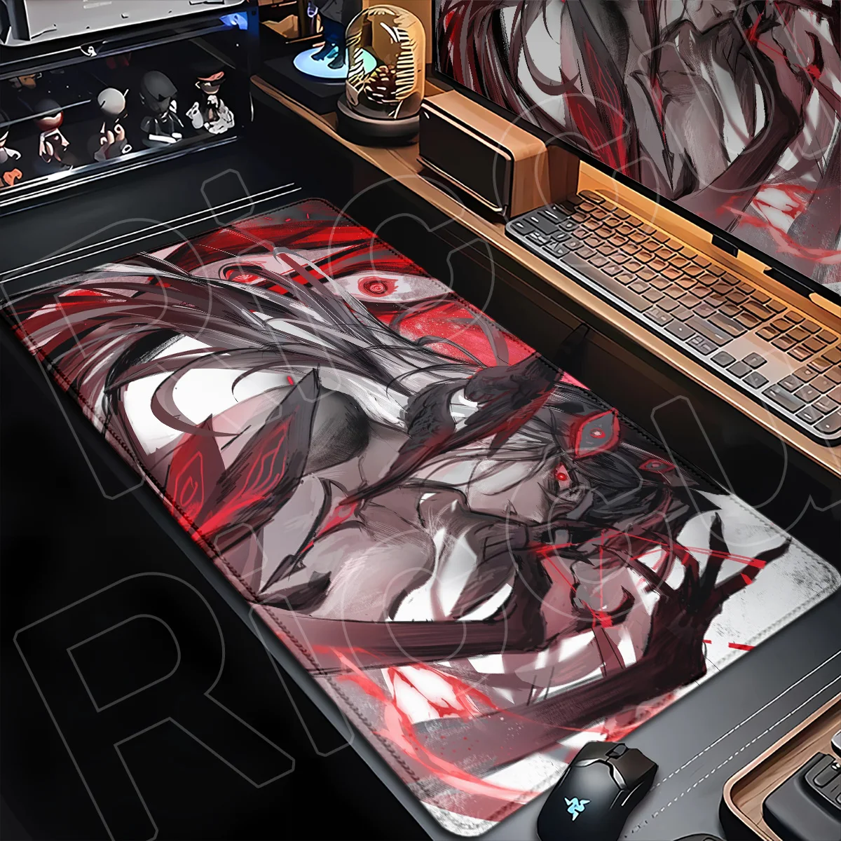 HD-Druck E-Sport Gamer XXL Desktop-Mauspad, Neues Niedliches Genshin Impact Ronova Anime-Mädchen Mauspad, PC-Gummi-Zubehör
