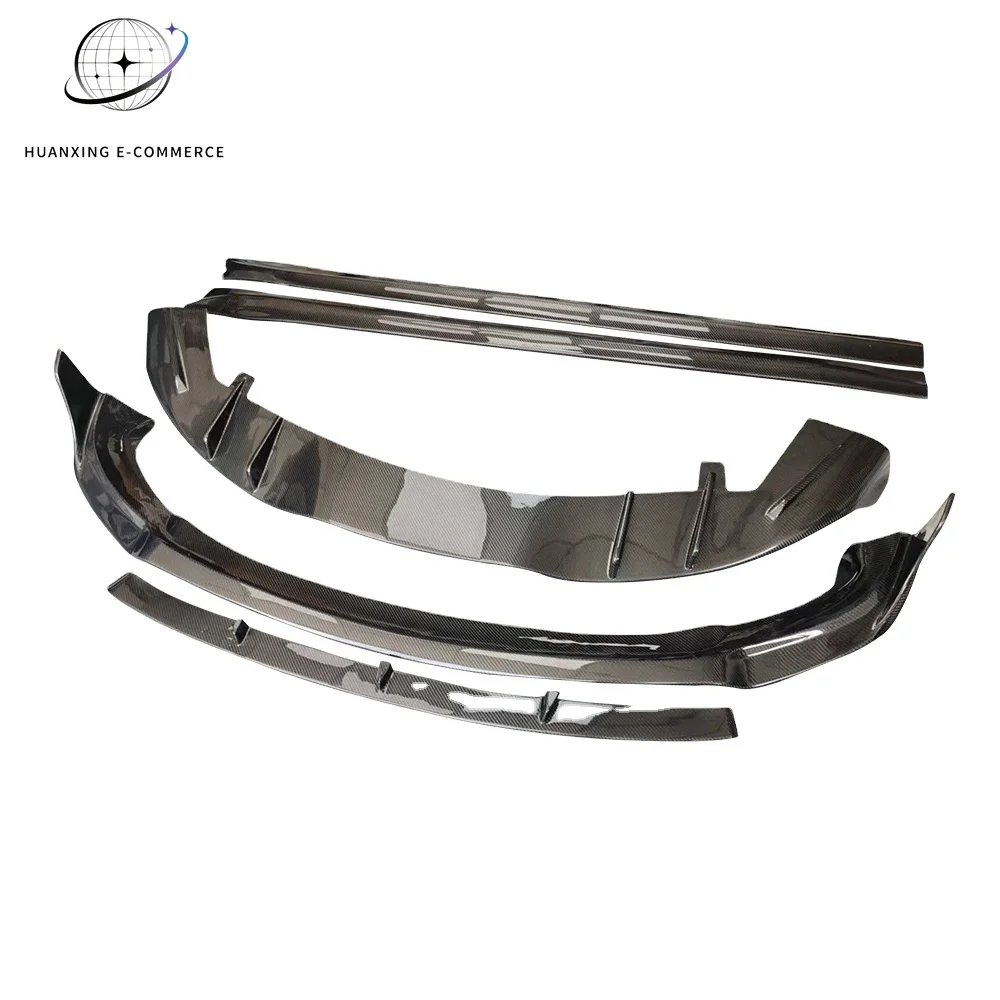 Auto Parts Carbon Fiber Style Car Front Bumper Full Set Rear Spoiler Body Kit For Tesla Model Y Customization
