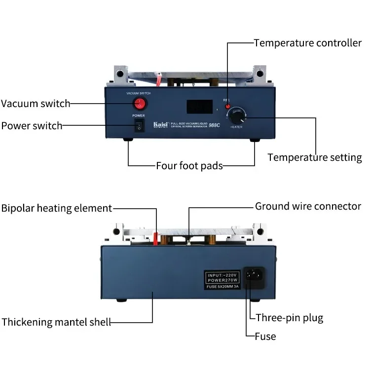 KAISI 988C 12inch LCD Separator For Flat/Edge Screen Display Separating Glass Manual Cut OCA Repair Tool