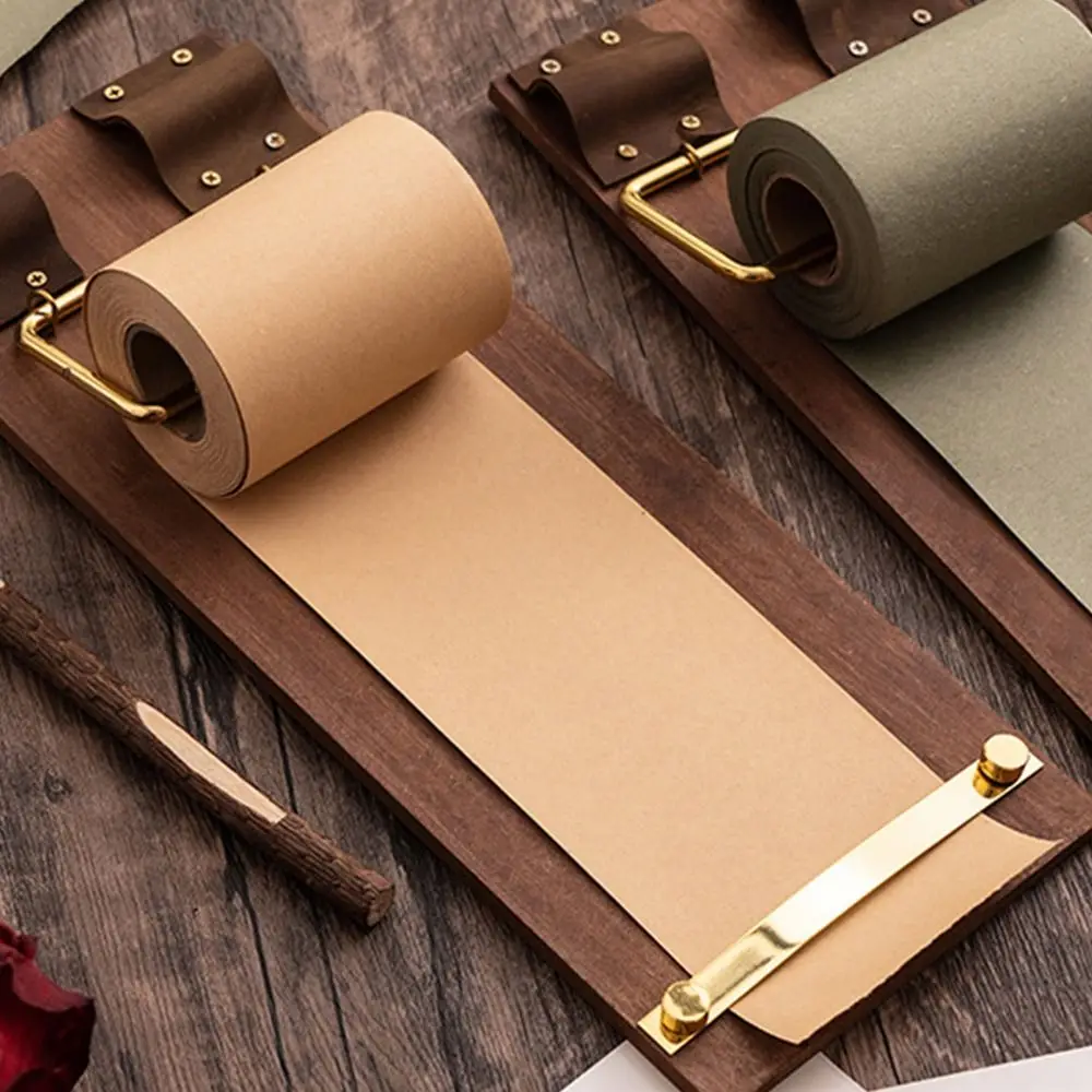 Memo Pad Retro Vintage Sticky Notes Tear-Off Rolled Notes Roll-Up Sticky Note Board Reusable Non-Adhesive Note Splint Desk Decor