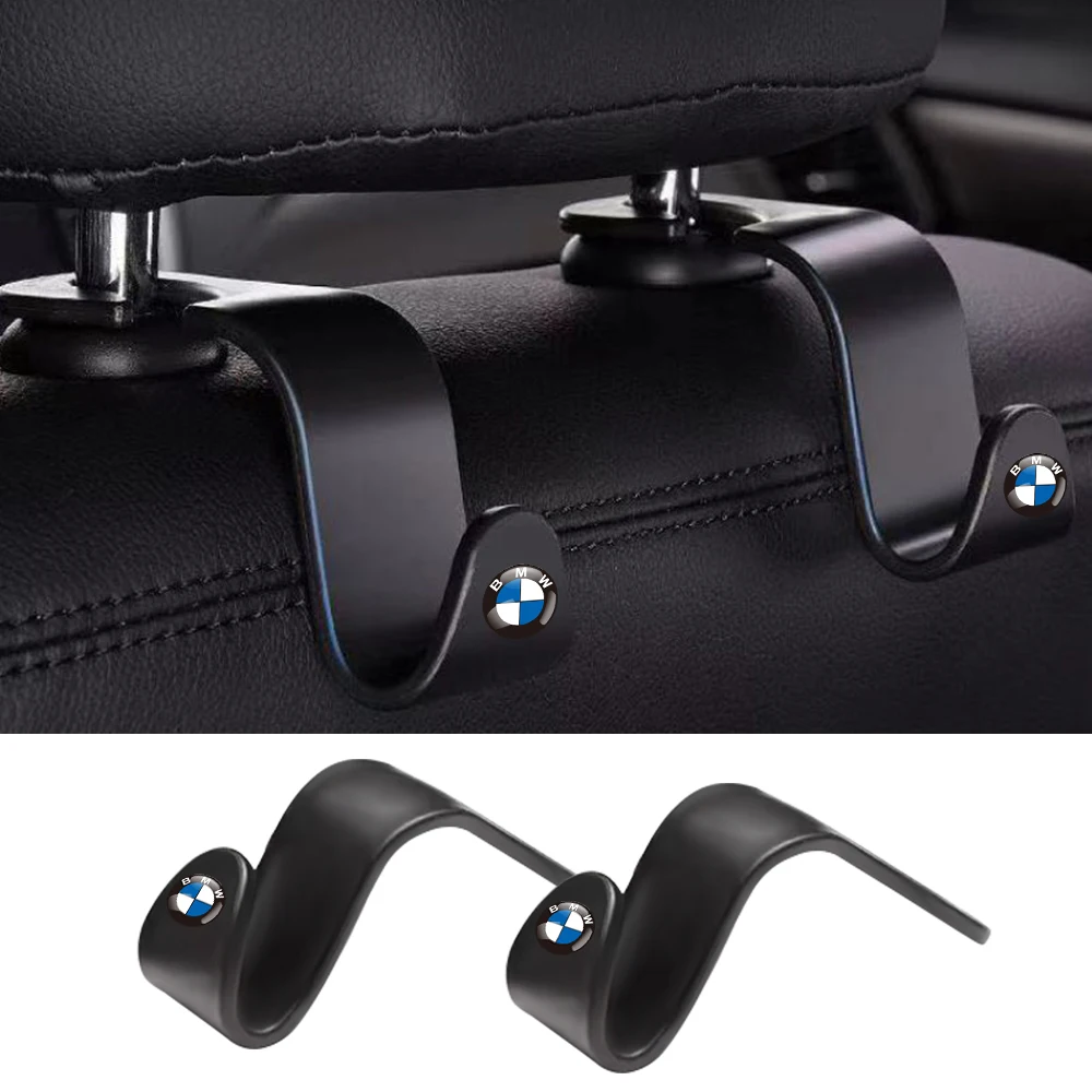 2pcs Car Seat Backrest Hidden Multi-Functional Hook Auto Rear Seat Detachable Creative Headrest Small Hook For BMW M performance