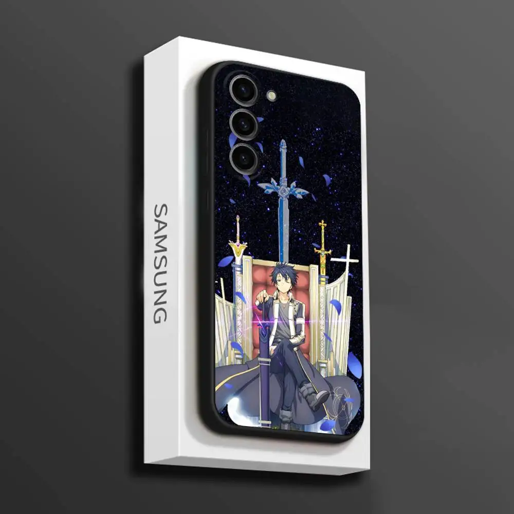 حافظة هاتف Sword Art Online SAO Kirigaya لهاتف سامسونج جالاكسي A 91,80,73,72,71,53,52,51,22,5G غطاء أسود ناعم مقاوم للصدمات