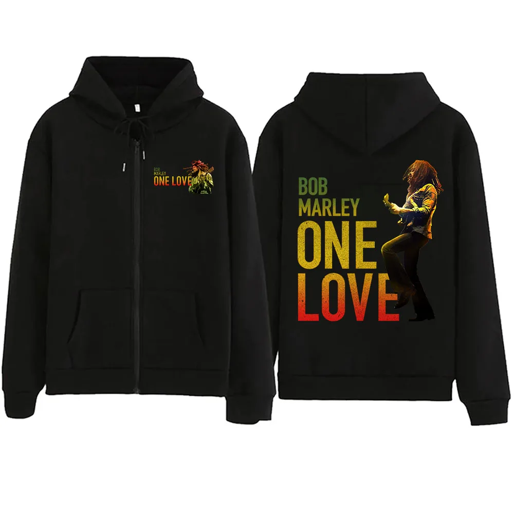 Sudadera con capucha y cremallera de Bob Marley Tour, Jersey Harajuku, Tops, 2024