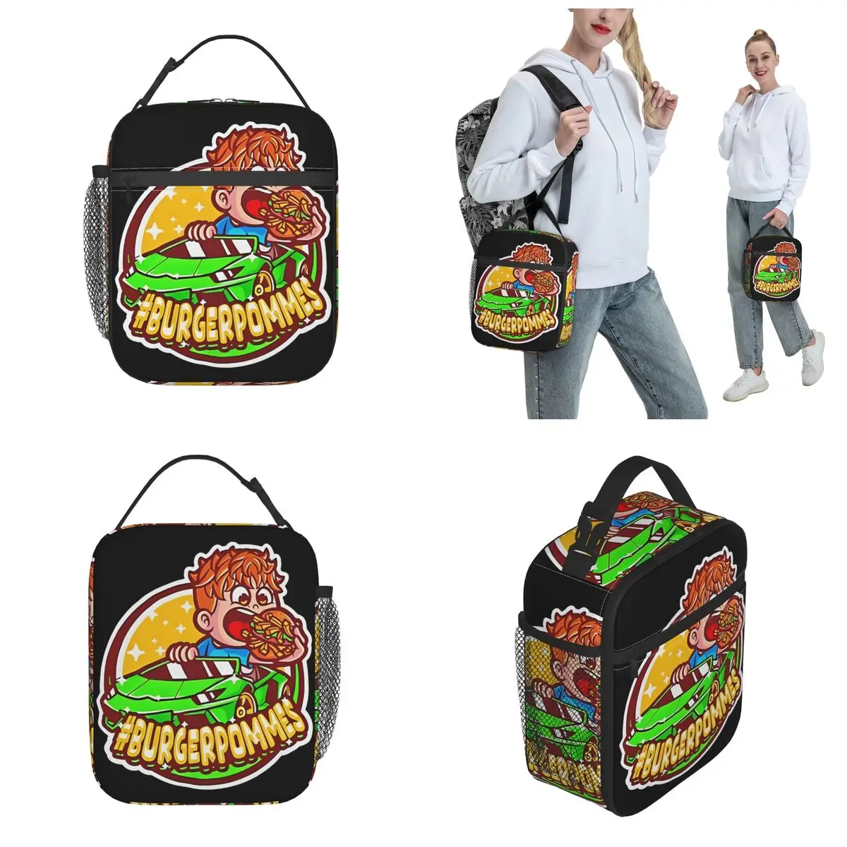 Burgerpommes ICrimax 2024 New Songs Insulated Lunch Bag Funny Cartoon Storage Food Box Portable Thermal Cooler Lunch Boxes