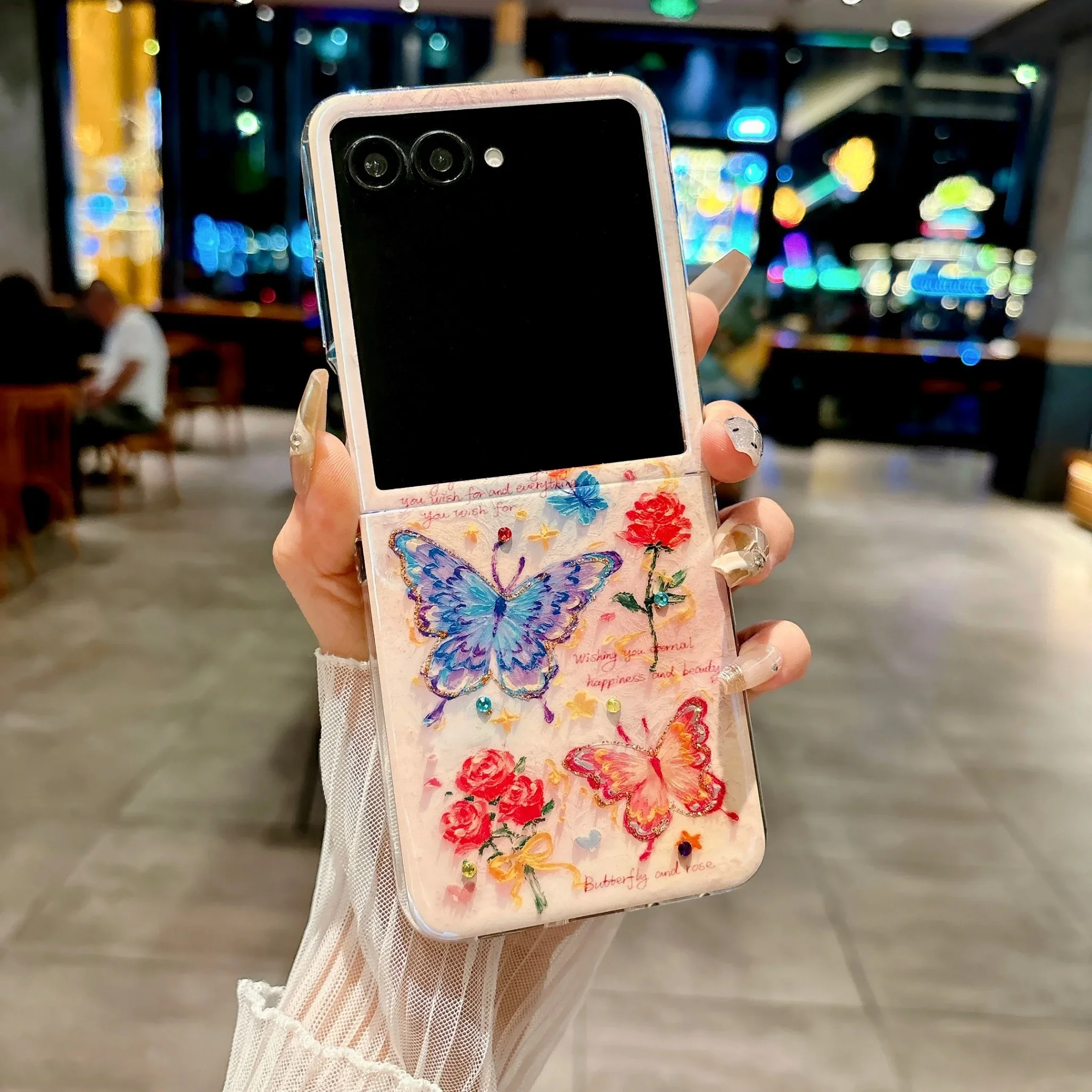 Colorful Oil Painting Cute Butterfly Case For Motorola Razr 50 Ultra 60 Ultra 2025 Plus 2025 Plus Candy Color Hard PC Cover