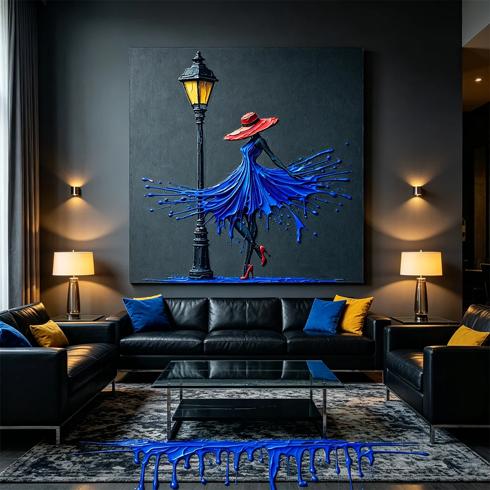 Dancing Women Posters Canvas Painting Red Hat Girl Print Wall Art Picture for Living Room Bedroom Cuadros Home Decoration