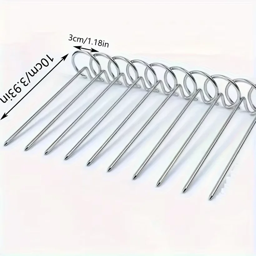 10pcs Air Fryer Oven, Vertical Grill, Skewer Grill, Universal Accessories, Food Grade 304 Stainless Steel Special Baking Needle
