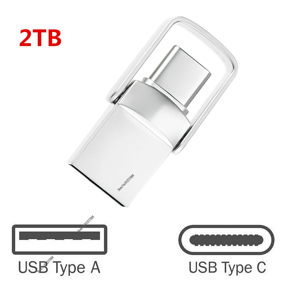 

2TB USB Flash Drives USB 3.0 Metal Flash Drive 1TB Drive C-Type High Speed Pendrive Waterproof USB Portable USB Memory