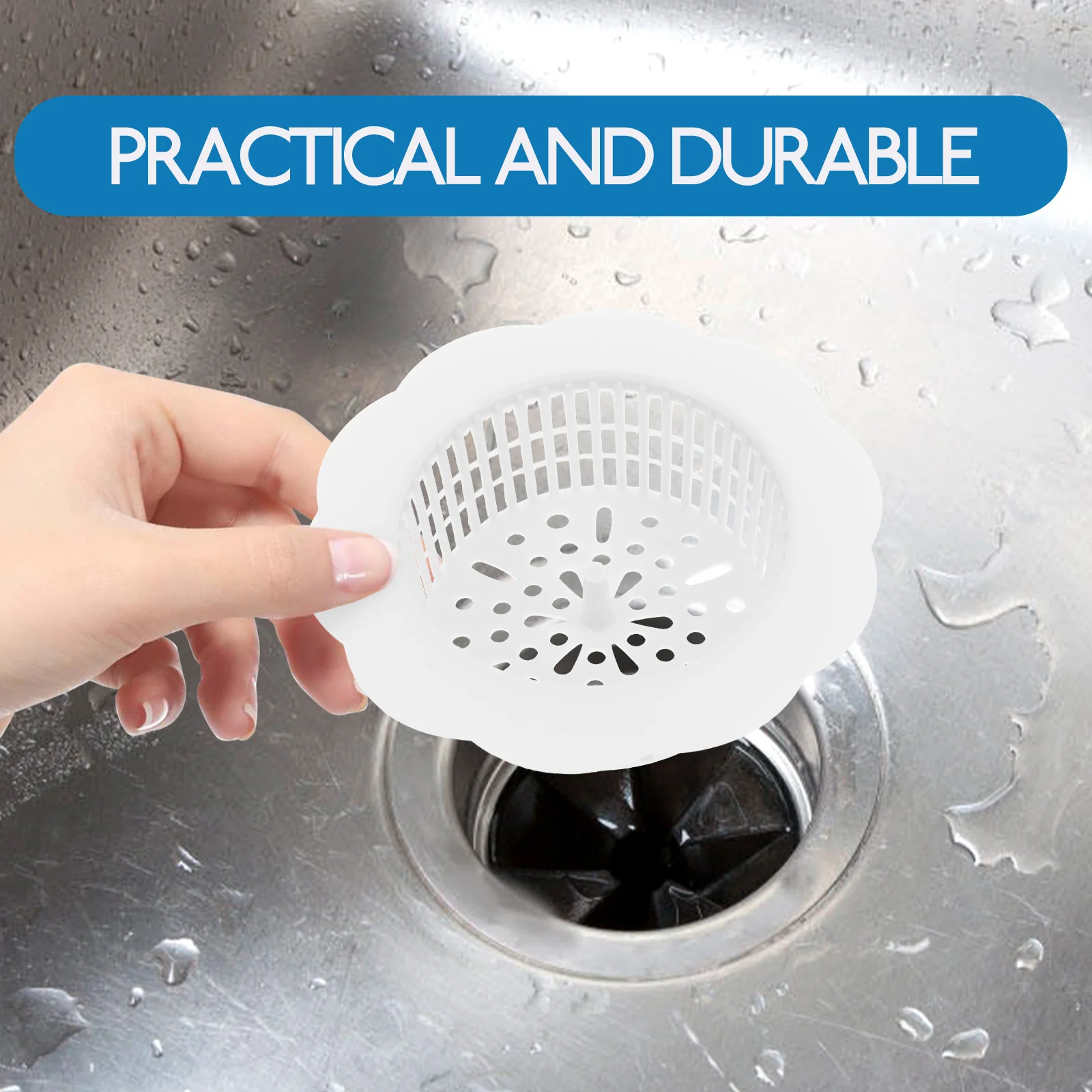 

8Pcs Seal Filter Mesh Heavy Duty Residue Prevention Drain Strainer for Shower Bathtub Kitchen Sink Easy Clean Hair Catcher Anti