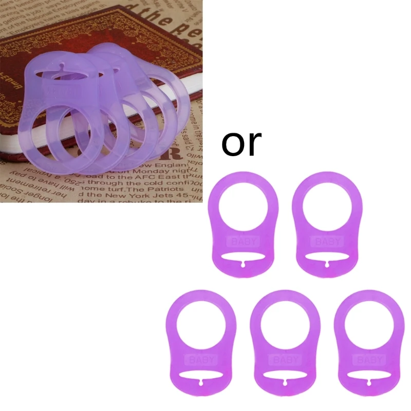 Porte-sucette factice en Silicone multicolore pour bébé, 5 pièces, Clip adaptateur pour Clips sucette, bouton adaptateur,