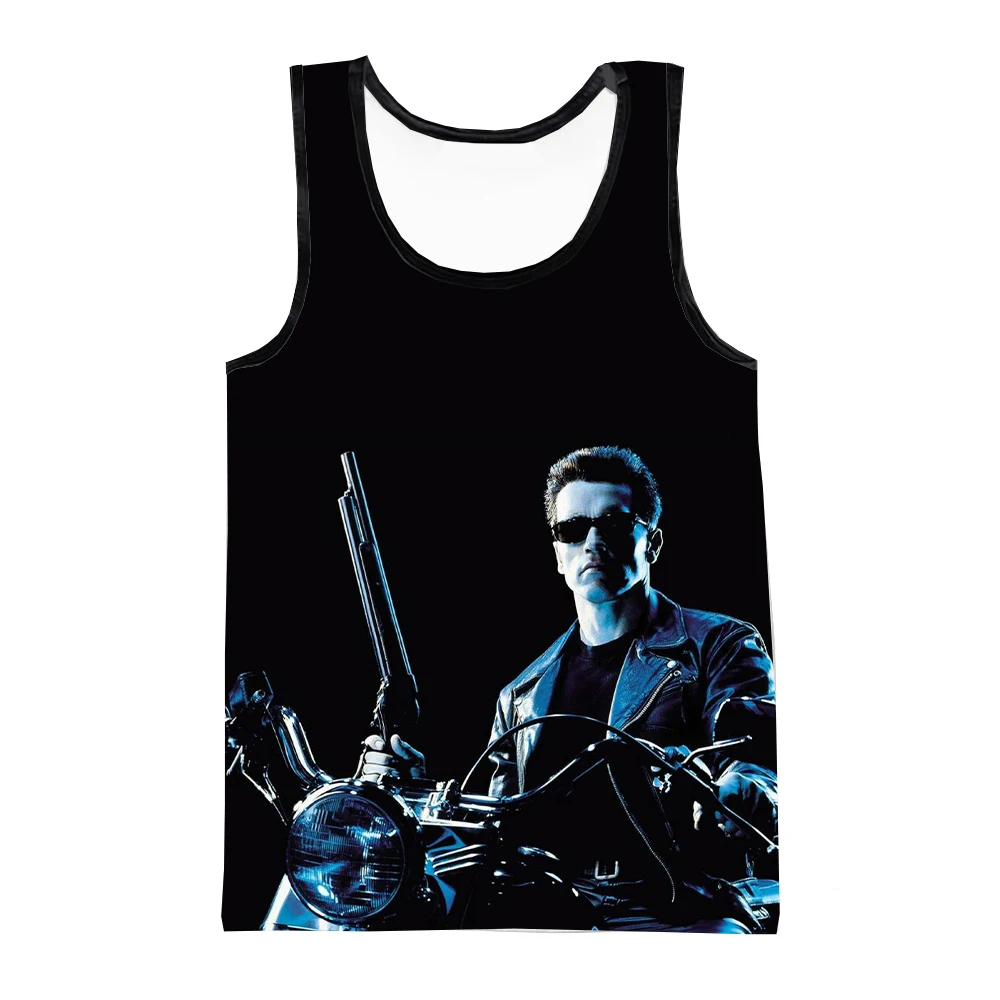 Terminator Tank Tops Movie 3D Printed Streetwear Men\'s Fashion Oversized Sleeveless Tank Top Bodybuilding Gym Vest Man Clothing