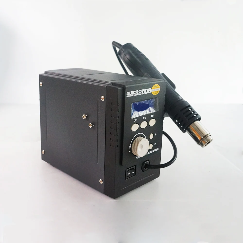 

New Quick 2008 ESD Digital Display Welding Blower Gun Soldering Stations 110V US Plug 120L/min 100-500 Degree Welding Equipment
